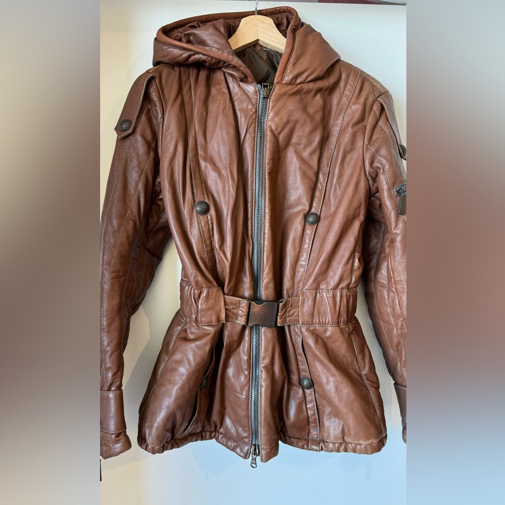 Fontanelli Leather Winter Jacket Women's Sz. Eur 38
